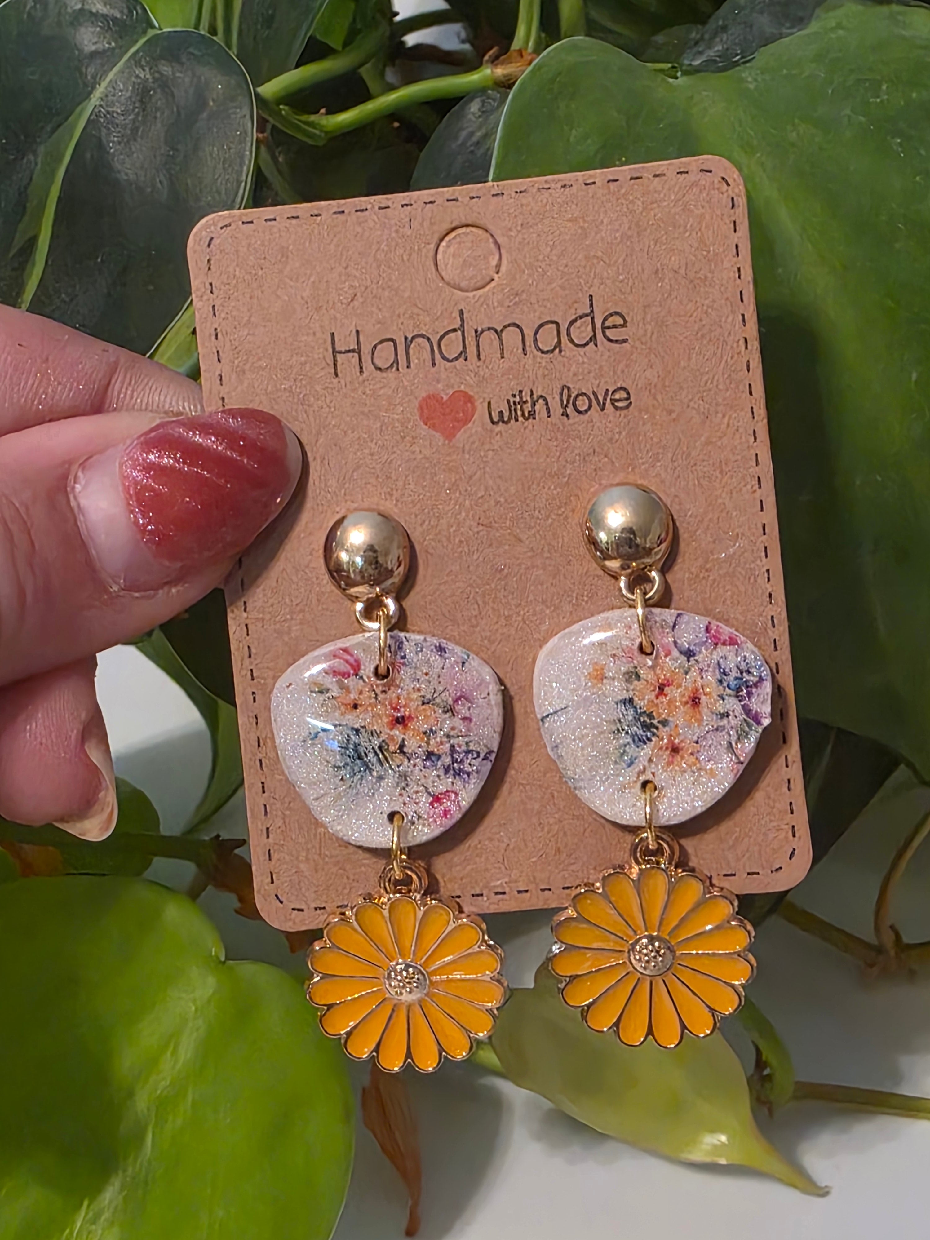 Gold floral with yellow flower accents