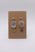 Floral polymer clay earrings